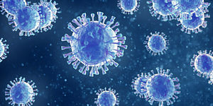 foto di virus colore azzurro