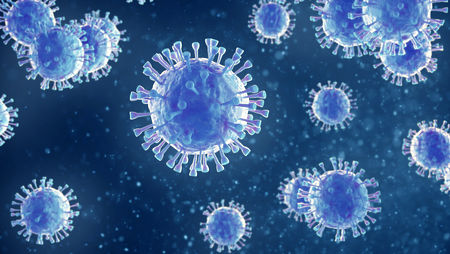 foto di virus colore azzurro