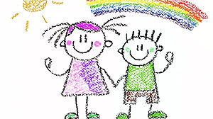 disegno con bambini a colori